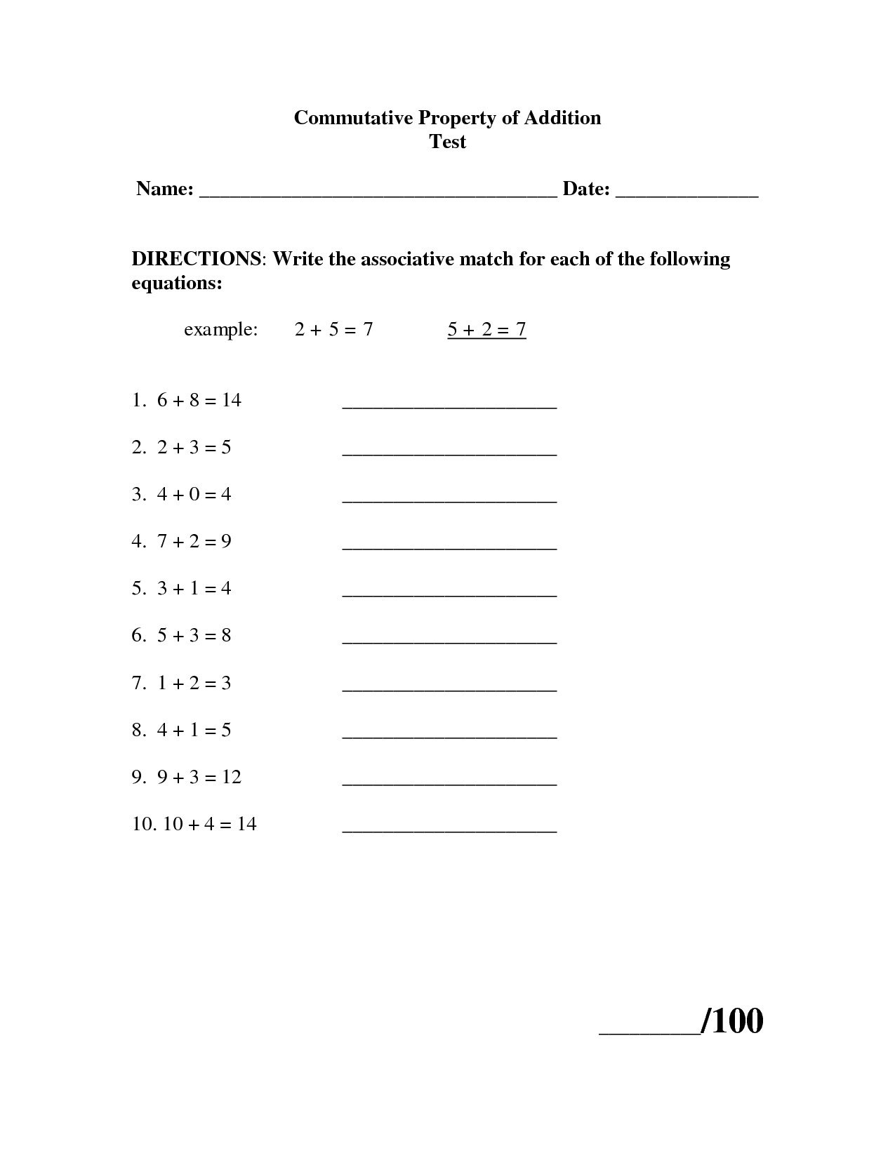 7 Associative Property Math Worksheet Worksheeto