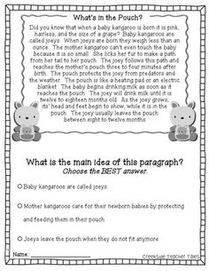 Nonfiction Main Idea Passages 2nd Grade