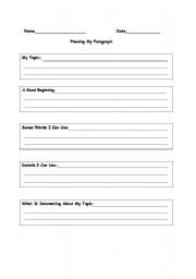 Outline Writing Paragraphs Worksheet