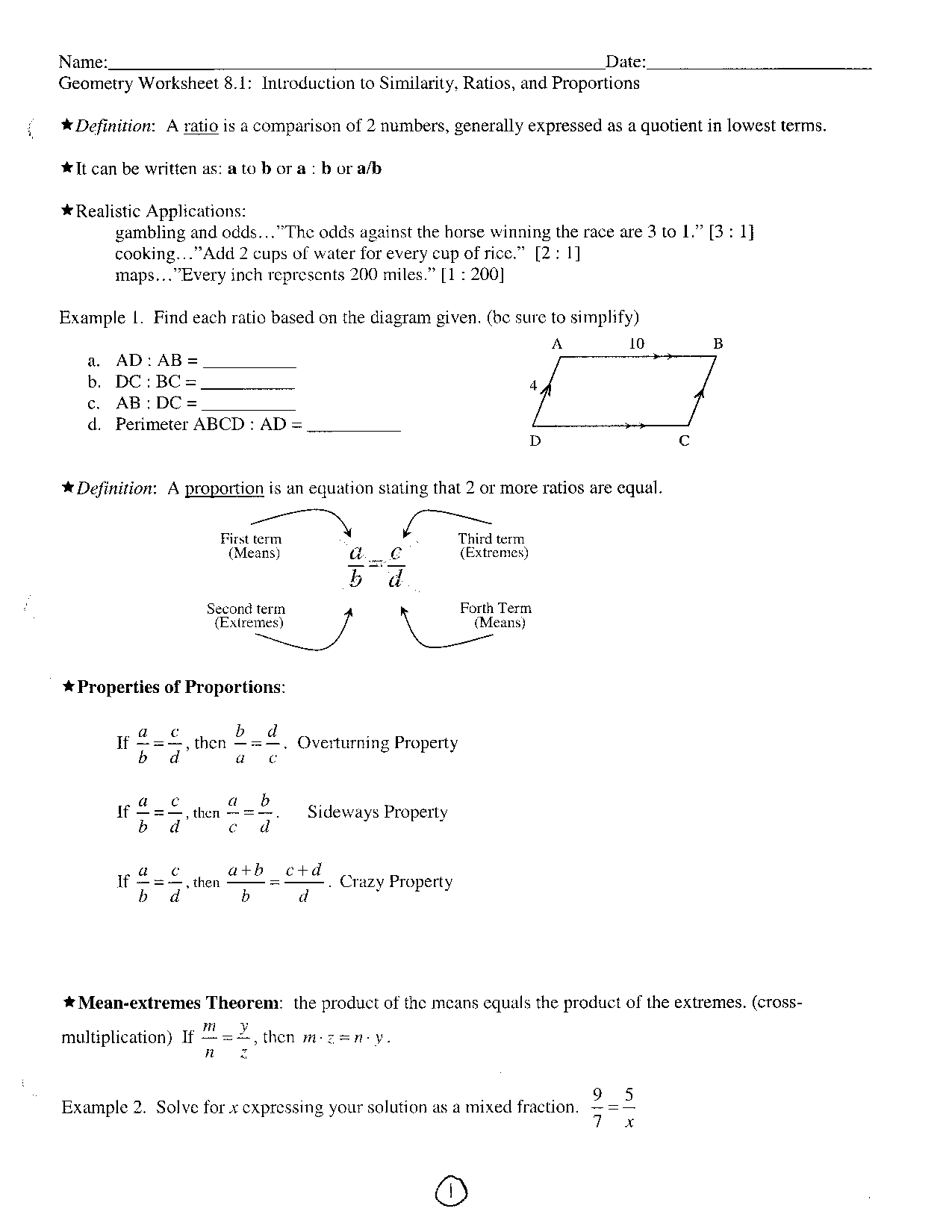 7 Ratio And Proportion Worksheets Worksheeto