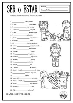 Spanish Ser and Estar Worksheet Answers