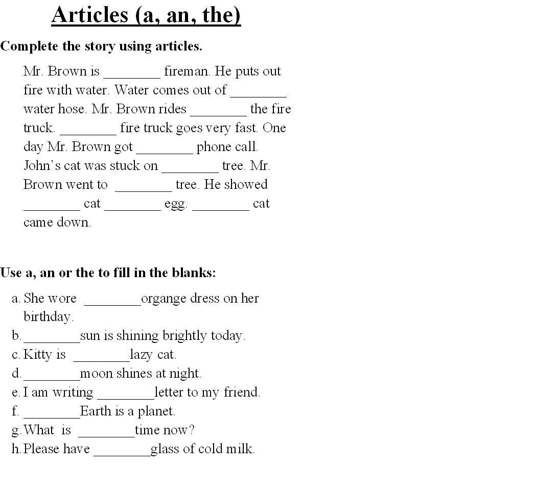 2 Grade English Worksheets