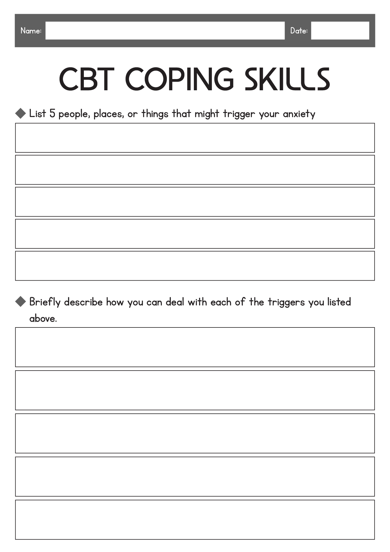 11 Free Printable Worksheets Coping Skills / worksheeto.com