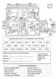 ESL House Vocabulary Worksheets