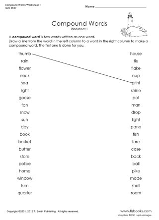 Free First Grade Compound Word Worksheets