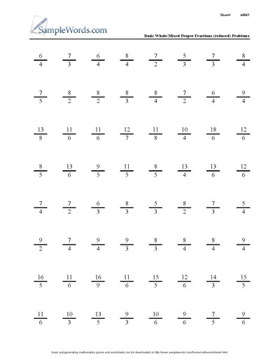 Math Division Fractions Worksheets