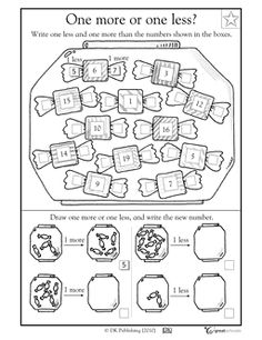 More and Less Worksheets First Grade