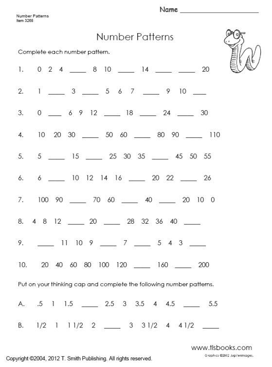 16 Math Patterns Worksheets 3rd Grade Worksheeto