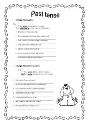 Past Tense Exercises Worksheets