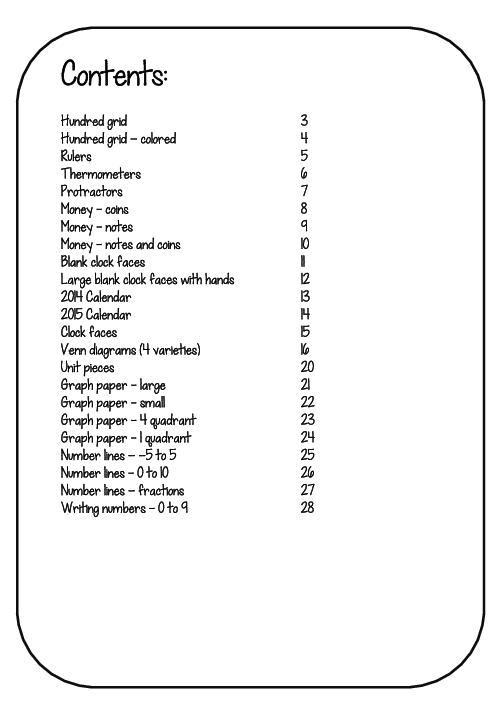 Printable Math Worksheet Templates