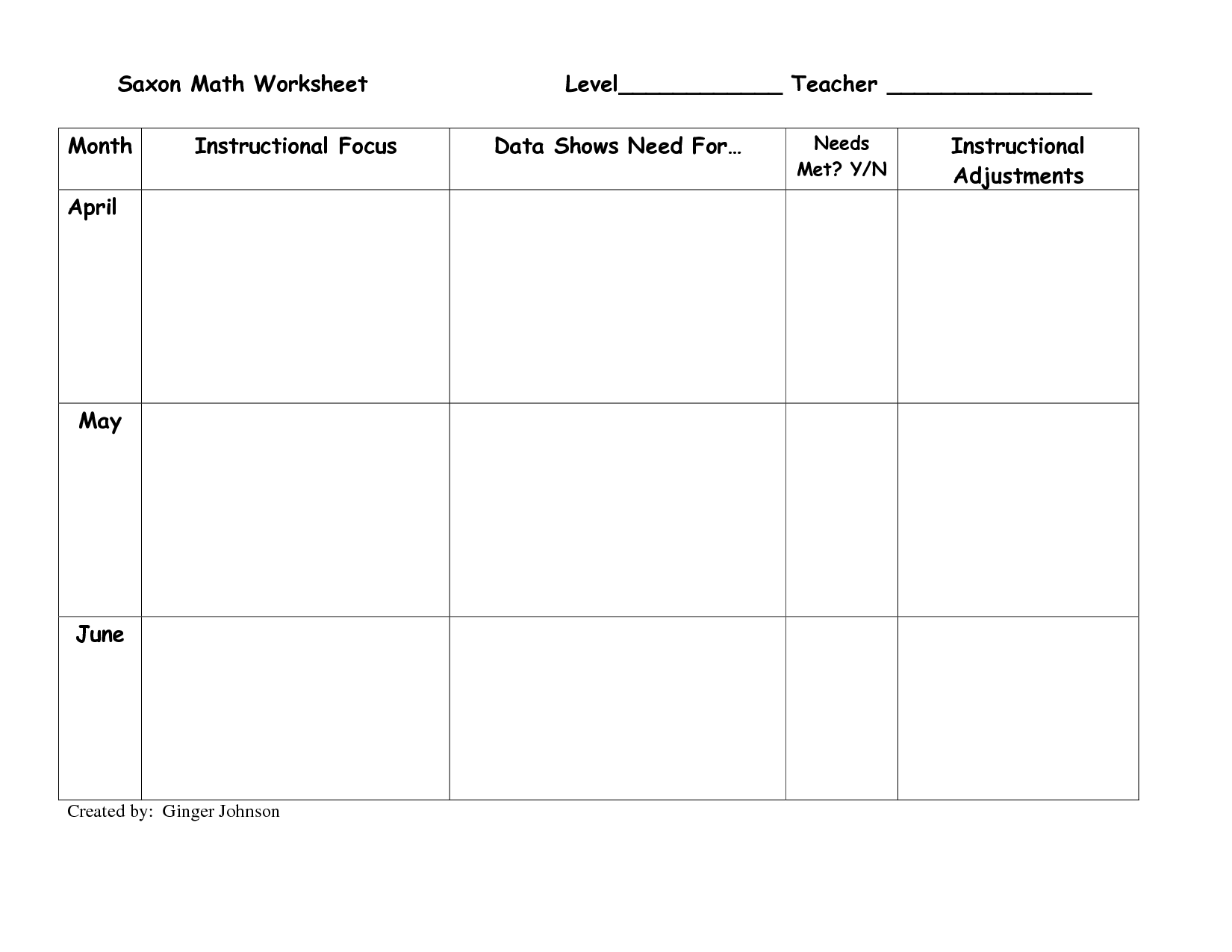 Printable Saxon Math Homework Sheets