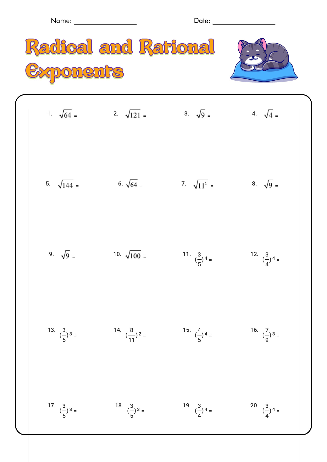 11 Exponents Worksheets With Answer Key Worksheeto