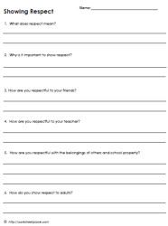 Respect Social Skills Worksheets