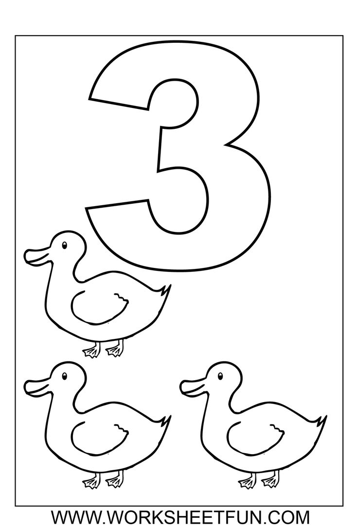 Worksheets Number 3 Coloring Page