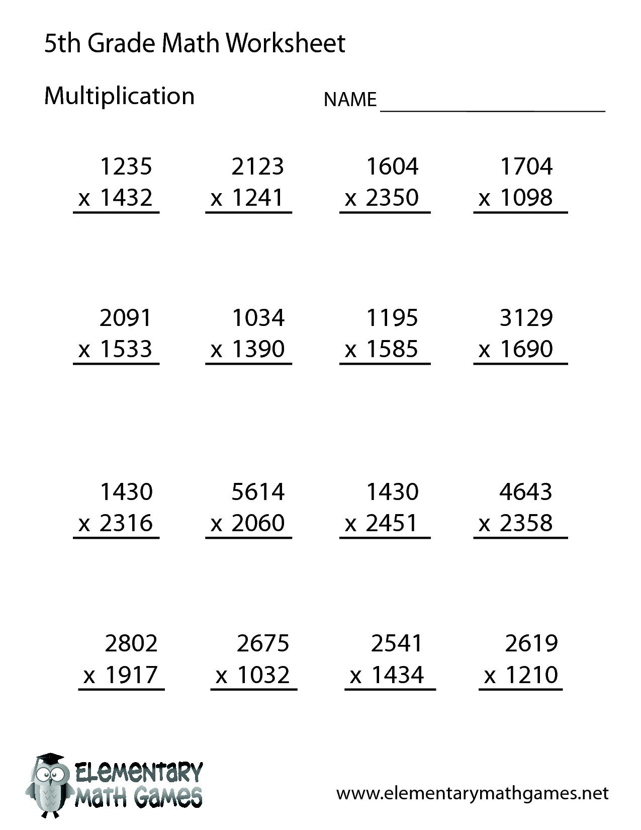 5th Grade Math Worksheets