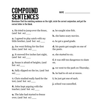 Compound Sentence Practice