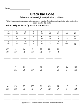 Crack the Code Worksheets