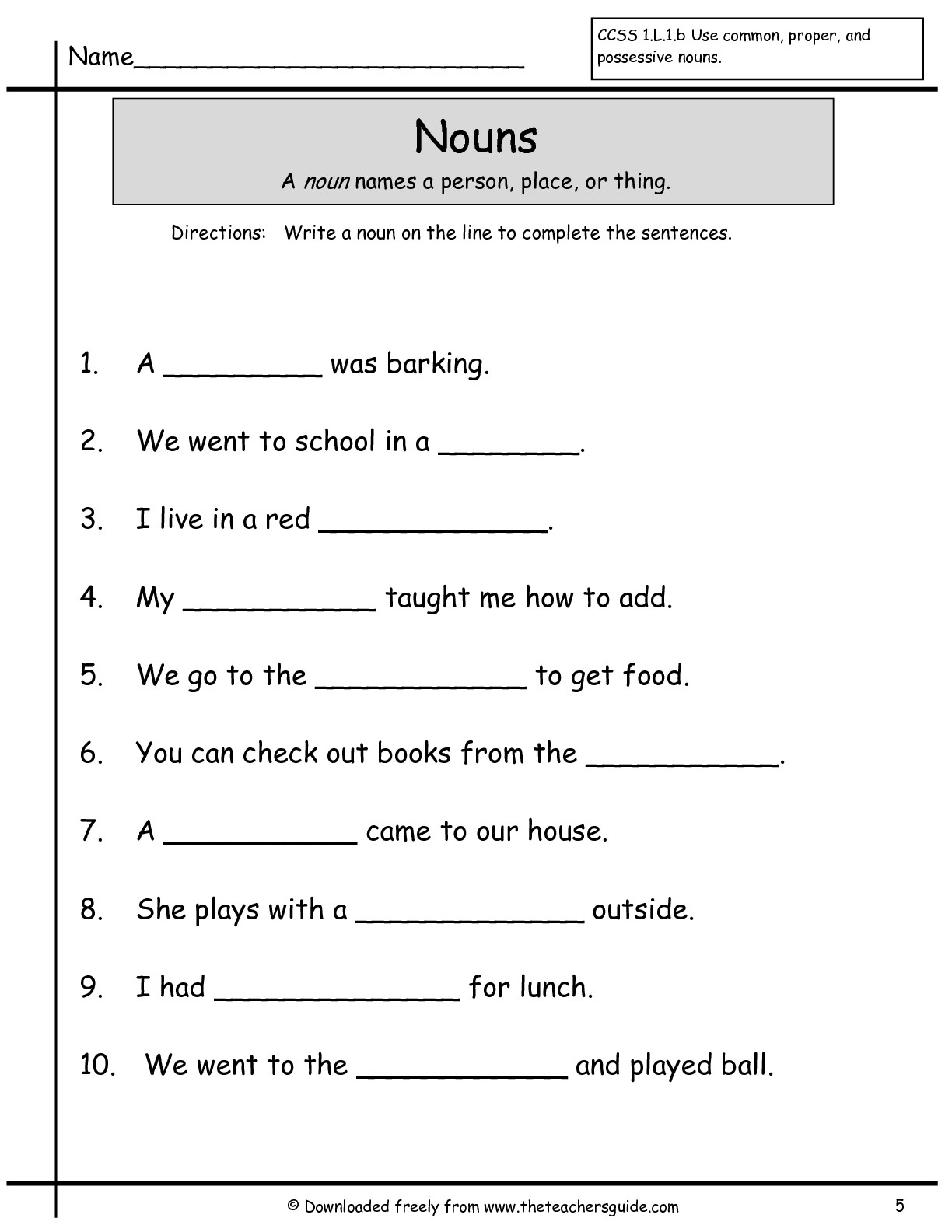 First 1st Grade Worksheets