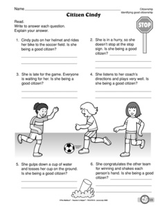 Good Citizen Worksheets Social Studies