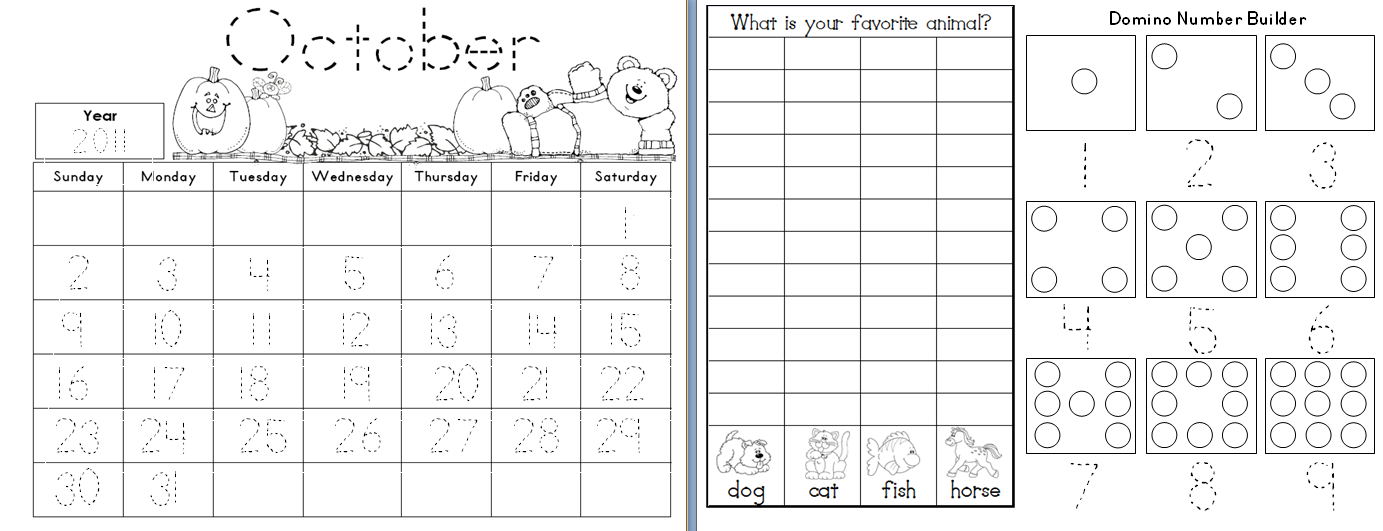 Kindergarten Calendar Printables