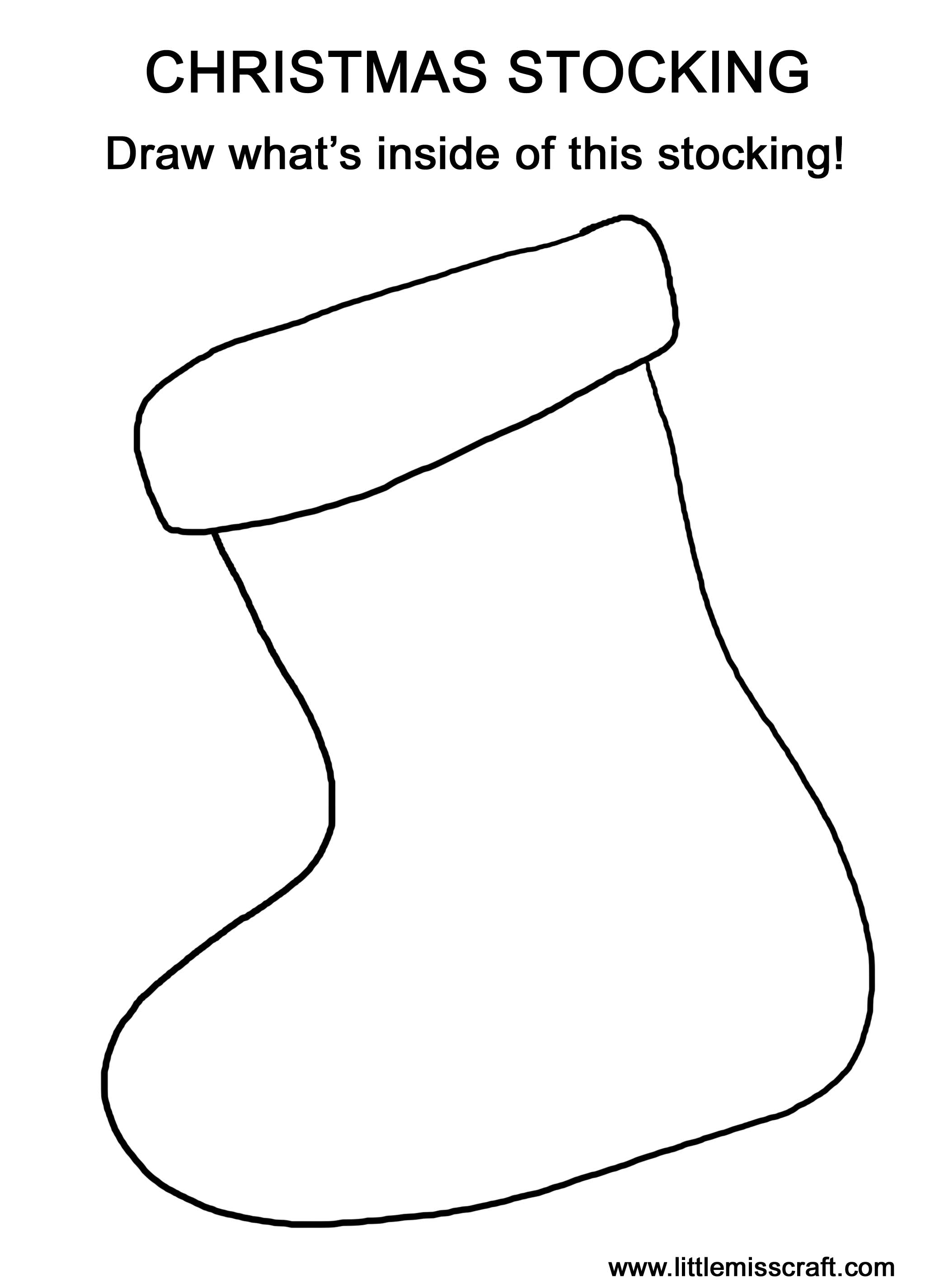 Printable Christmas Stocking Coloring Page