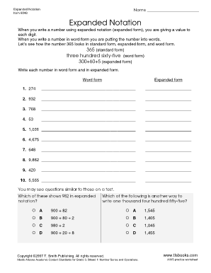 Printable Worksheets Word Expanded Form