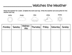 Weekly Weather Chart Printable