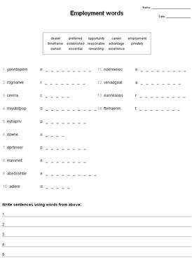 Word Scramble Worksheet Maker