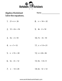 8th Grade Math Worksheets Algebra