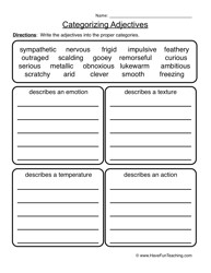 Adjective Worksheets Grade 4