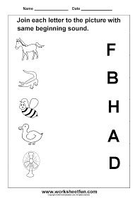 Beginning Letter Sounds Worksheet