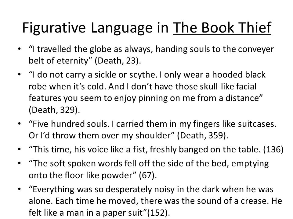 Book Thief Examples of Figurative Language