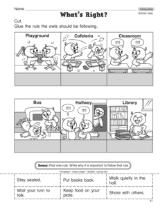 Kindergarten Worksheets Social Studies Rules