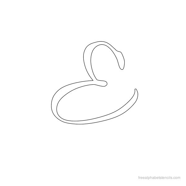 Cursive Letter Stencils E