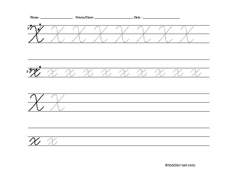 Cursive Letters Worksheets Printable