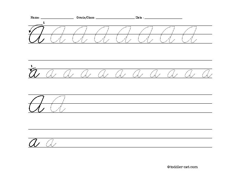 Free Printable Cursive Worksheets