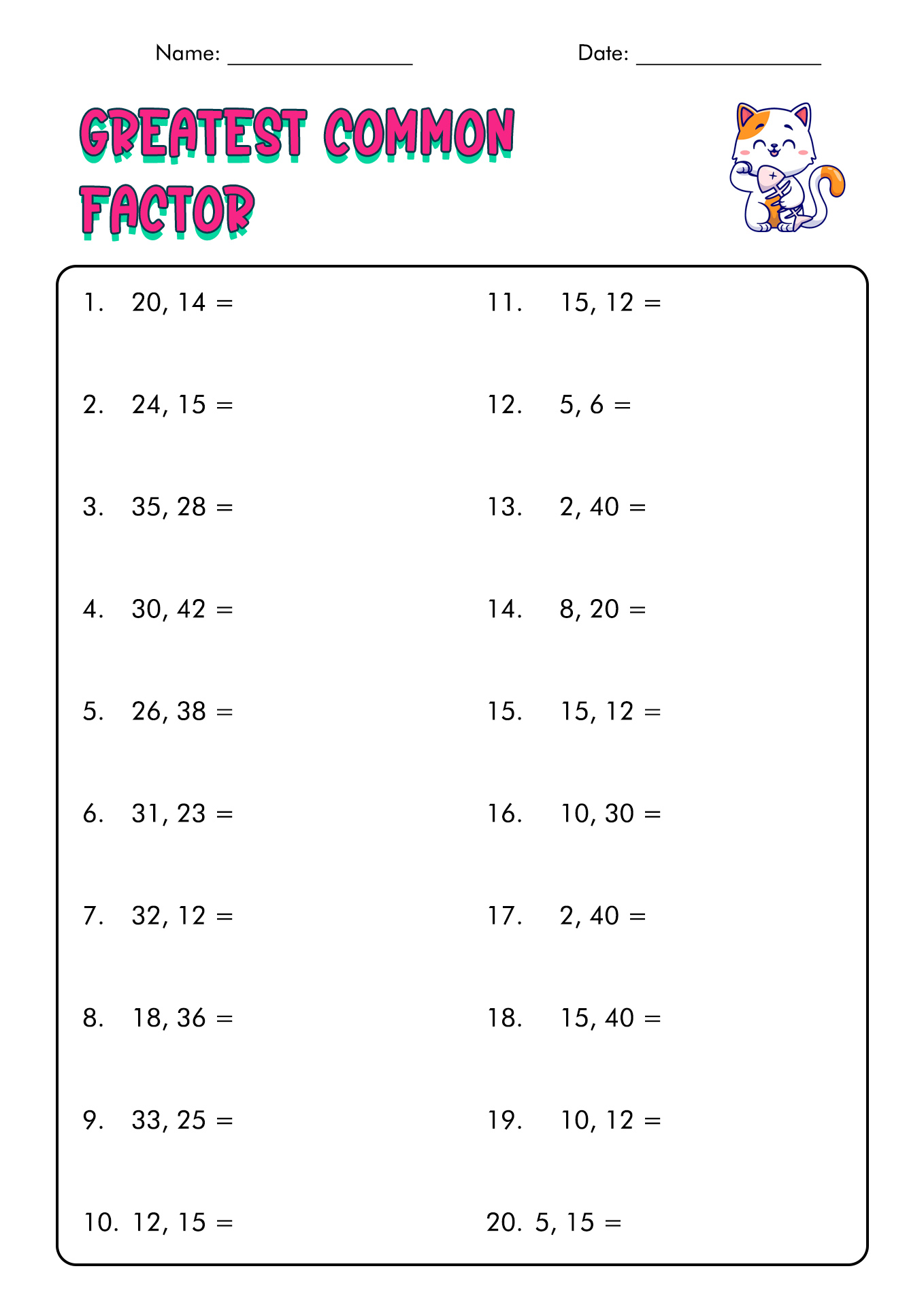 18 Best Images of Factoring Using GCF Worksheet.pdf - Greatest Common ...