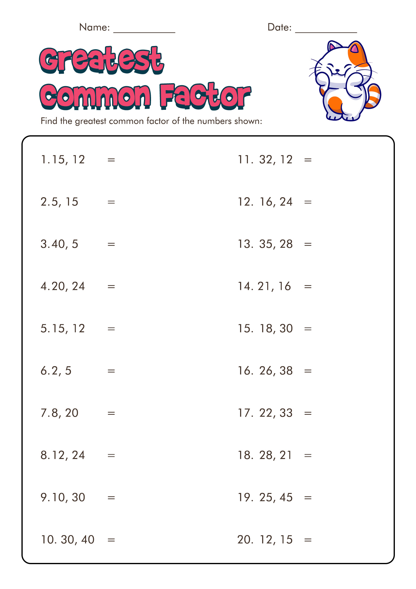 18 Best Images of Factoring Using GCF Worksheet.pdf - Greatest Common ...
