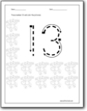 Number 13 Worksheets