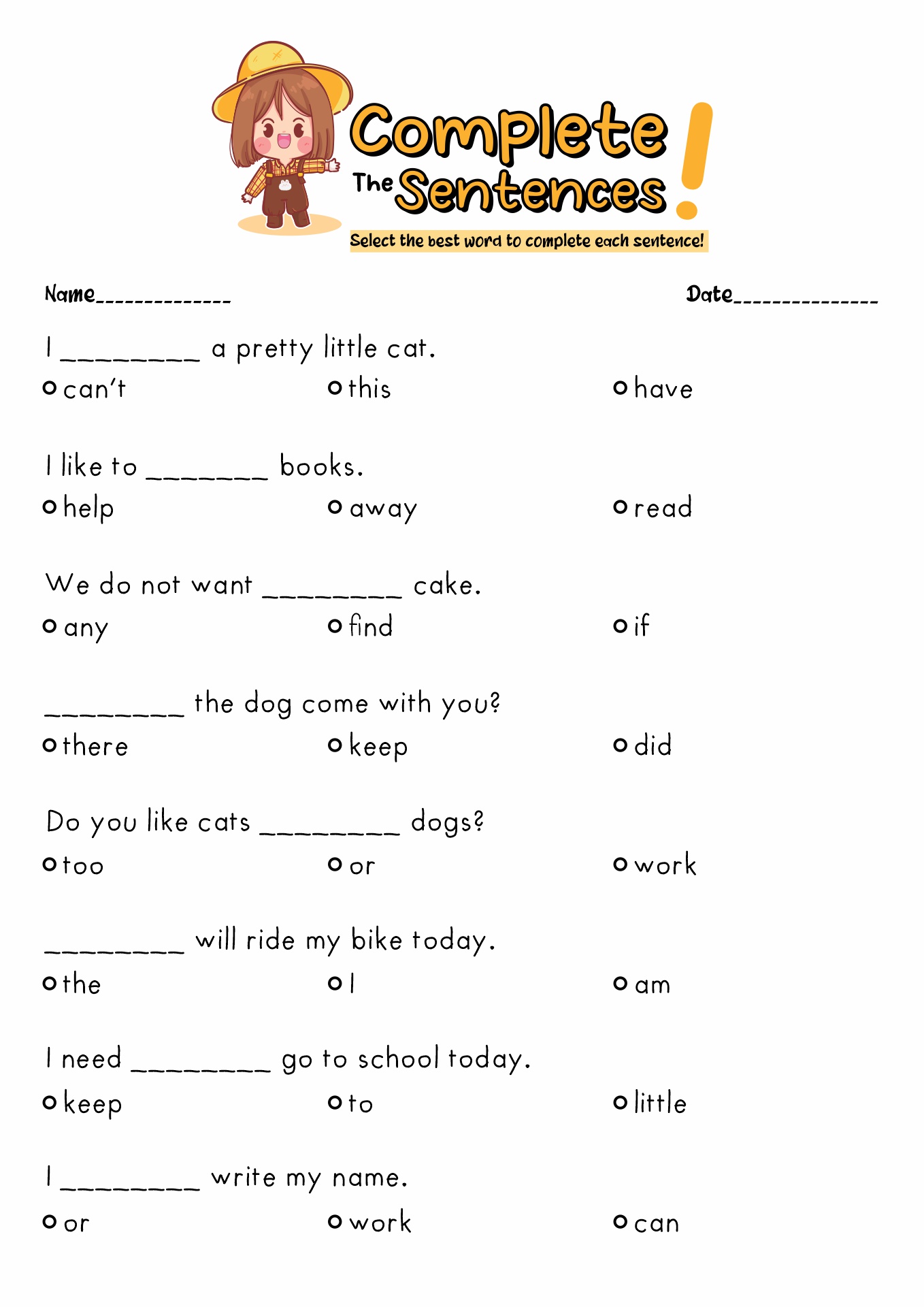 comprehension sentences worksheets reading comprehension kindergarten ...