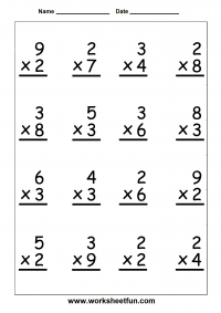 2-Digit Multiplication Worksheets