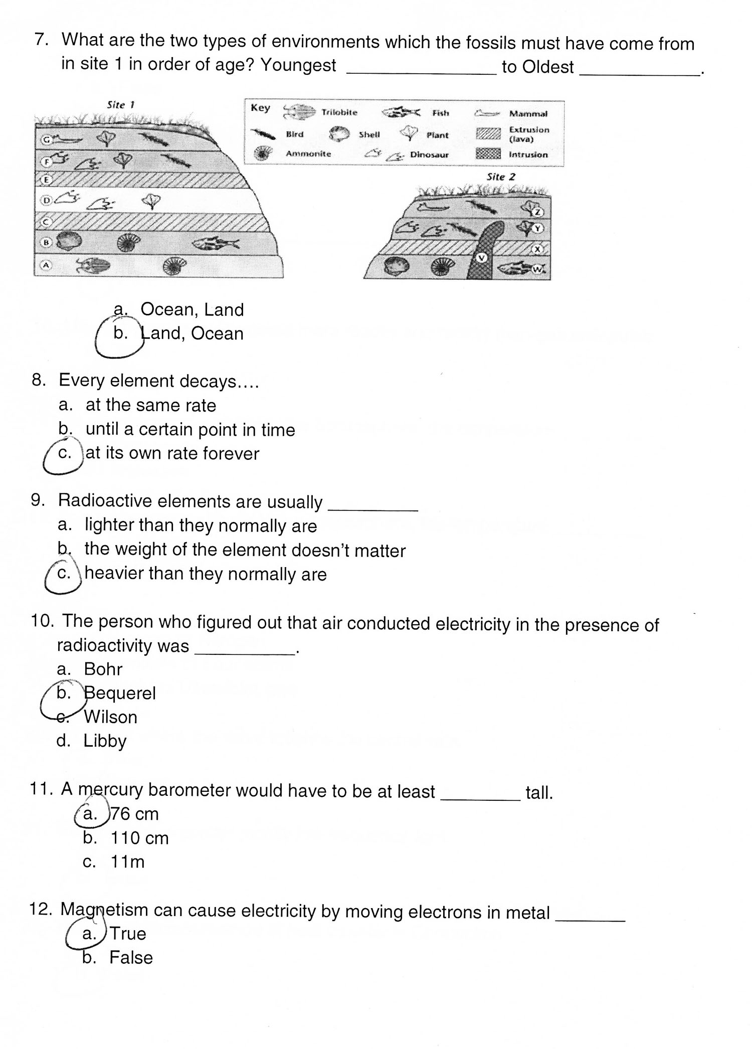 8th Grade Science Worksheets