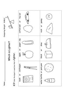 Capacity Kindergarten Worksheets