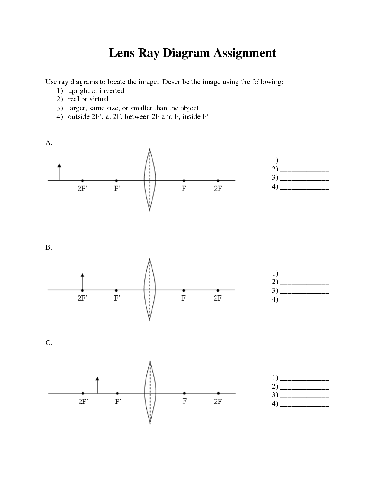 11 Diverging Lens Ray Diagram Worksheet Worksheeto