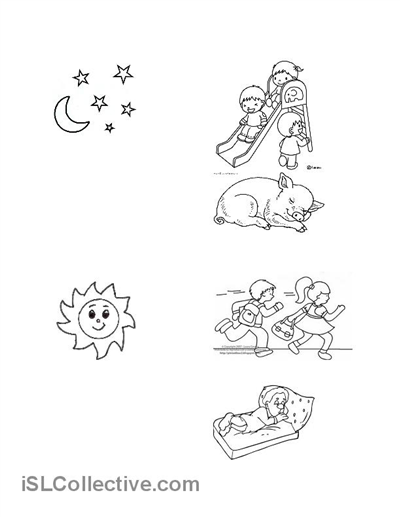 Day and Night Printable Worksheets