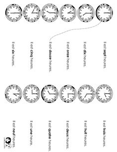 French Time Worksheet