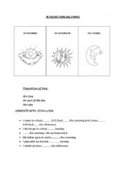 Parts of the Day Worksheets