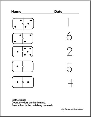 Printable Domino Number Counting Worksheets