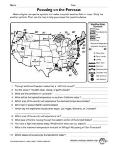 Reading Weather Maps Worksheets