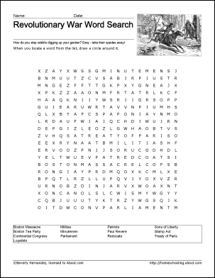 Revolutionary War Word Search